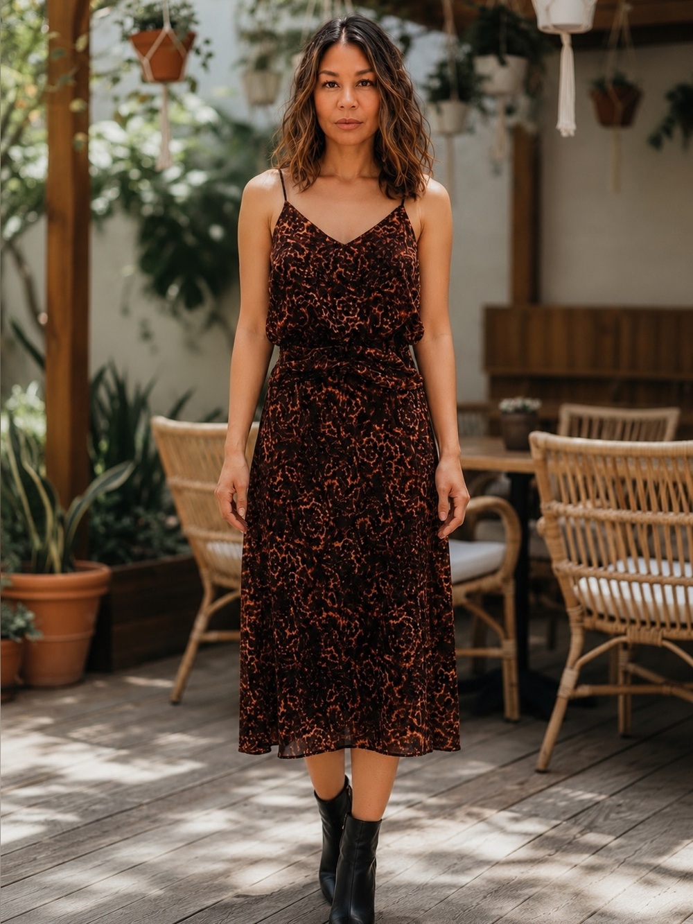 Animal print summer Midi Dress